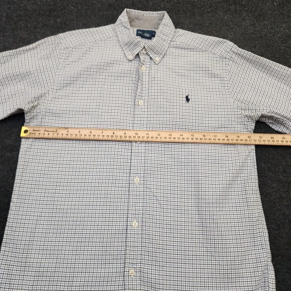 Ralph‎ Lauren Youth XL 18-20 Blue White Check Button Down Shirt Pony Preppy Work